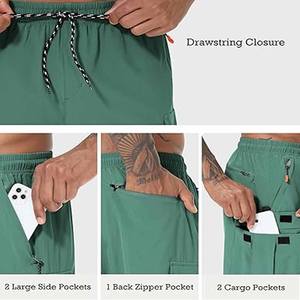 Pantalones cortos de doble capa para hombre con cremallera, transpirables, elásticos, para correr, entrenamiento, deportes, informales, de secado rápido, pantalones cortos de gimnasio de Dress Sports - Product Image 5