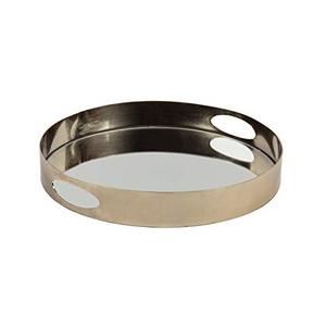 Metal Mirror <b>Tray</b> in Round Shape <b>Gold</b> Color Breakfast Decorative <b>Tray</b> Use in Home and Hotel Indian Serving <b>Tray</b> <b>Coffee</b> - Product Image 4