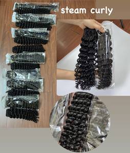 Vapeur noire cur cheveux vapeur vietnamienne cheveux bouclés machine d'extension de cheveux humains faisceaux de trame - Product Image 2