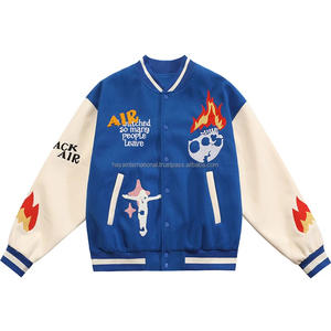 Veste bomber en cuir et laine pour homme de haute qualité, streetwear, veste universitaire, design personnalisé, broderie sur toile - Product Image 1