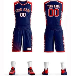 Venta caliente de impresión personalizada uniformes de baloncesto de alta calidad Reversible sublimado al por mayor ropa deportiva conjunto de baloncesto - Product Image 1