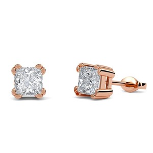 Boucles d'oreilles clous en diamant rond serti clos, 0,30 ct, diamant de laboratoire en platine, pour soirée - Product Image 2