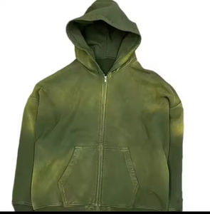 Sudaderas con capucha Hombres serigrafía Estilo retro Hombres Preocupado Vintage Stone Acid Wash Zip Sudaderas con capucha para hombres Diseño de personalización Logo - Product Image 5