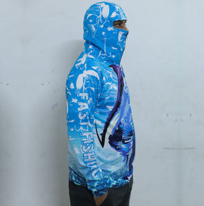 Camiseta de Pesca con Protección Solar UPF50 UV 2025, Capucha con Estampado por Sublimación Personalizado, 100% Poliéster, Secado Rápido, Transpirable, para Hombre - Product Image 1