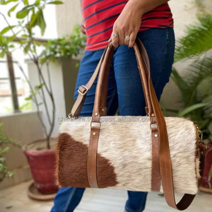 New Collection Cowhide Leather <b>Luggage</b> Bags Multi Uses Hair on Hide Fur Handmade Bag Unisex Travel Bag Big Size Multi Uses - Product Image 3