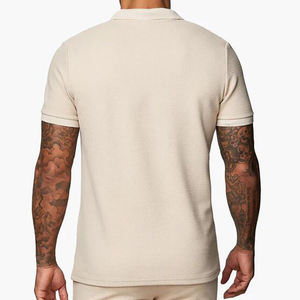 Nouveau polo de sport à manches courtes en tricot personnalisé avec logo brodé T-shirts de sport grande taille pour hommes Respirant - Product Image 3