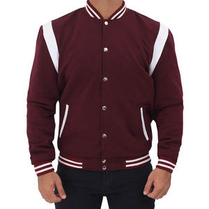 Meilleur prix Veste universitaire pour hommes à manches longues coupe ajustée Style streetwear séchage rapide toile avec col montant vente en gros - Product Image 1