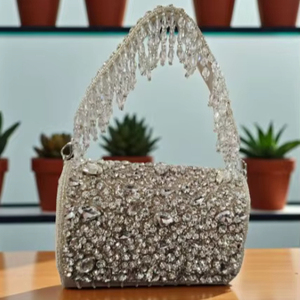 Designer Luxury Half <b>Moon</b> Pearl Beaded Flap Evening Clutch Bag Women Bridal Wedding Party Customizable High Quality Fashion - Product Image 6