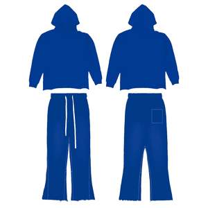 Chándal acampanado de diseño personalizado para hombre, conjunto de pantalones de chándal acampanados y Sudadera con capucha, conjunto de chándal con logotipo personalizado al por mayor - Product Image 3