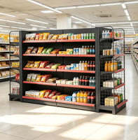 Système d'étagères métalliques commerciales avec panneaux perforés pour l'affichage en magasin de détail et en supermarché