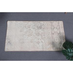 Turkish Vintage Rug, 1.7x3.2 ft Small Rug, <b>Brown</b> Gray Ombr <b>Wool</b> Rug - Product Image 5