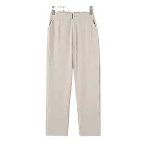 Pantalon de costume de bureau pour femme, confortable, élastique, uni, taille haute, décontracté, printemps été, coupe mi-lâche, design formel, respirant, devant - Product Image 6