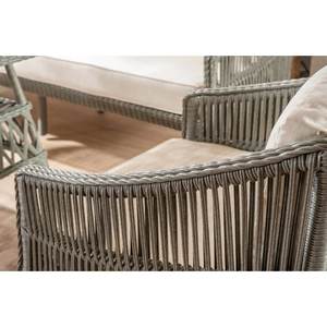 Sanmarin moderno gris exterior marco de aluminio mimbre conjunto de muebles de patio material PE para comedor y sala de estar para hoteles y jardines - Product Image 3