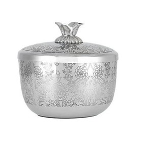 Cuenco para servir dátiles de alta calidad que suministra el material de mayor grado, cuencos de dátiles de Metal con acabado dorado y plateado, asequible, el mejor árabe - Product Image 2