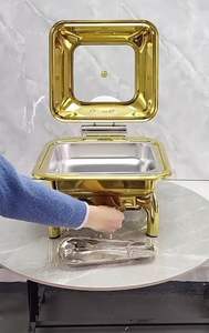 2025 pleine grandeur 6L en acier inoxydable Buffet chauffe-plats rond Design hôtel et Restaurant fournitures pour le réchauffement des aliments chauds - Product Image 6