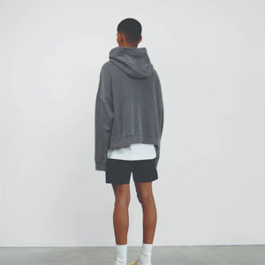 OEM Custom Logo Men's High Quality 100% Cotton <b>Jumper</b> <b>Pullover</b> Hoodie Ribbed Crew Neck Long Sleeves Over-Sized Solid Pattern - Product Image 5