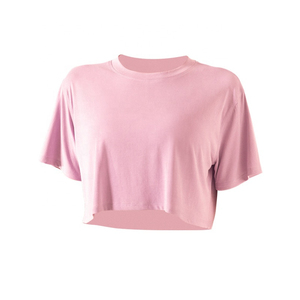 Venta al por mayor personalizado liso en blanco pesado 100% algodón peinado multicolor Jersey Slim Fit mujeres Crop Top camiseta logotipo personalizado servicio OEM - Product Image 4