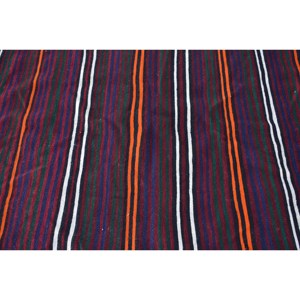 Tapis turc vintage de grande surface traditionnel brun 4.8 X 12.4ft motif patchwork laine matériau latex pour chambre d'adolescent couloir - Product Image 5