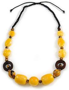 Mehak Impex Women's Adjustable Wooden Bead Pendant Necklace <b>Set</b> Folk Art Style <b>Angel</b> Resin Crafts for Party Anime Theme Souvenir - Product Image 6