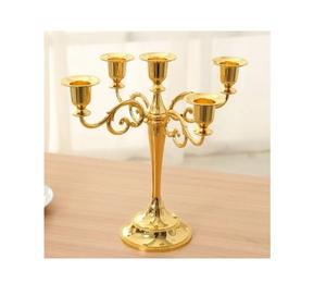 Candelabros de cinco brazos para decoración del hogar de estilo antiguo, candelabros minimalistas, candelabros de oro altos para boda, centros de mesa para boda - Product Image 4