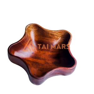 Hot Selling Solid Rubber <b>Wood</b> Fruit Plate <b>Star</b> Shape High Quality with Customized Logo for Parties - Product Image 1