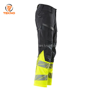 Pantalones de trabajo de seguridad hechos a medida Ropa de trabajo de alta visibilidad reflectante con múltiples bolsillos para hombres Pantalones de seguridad de trabajo personalizados para construcción OEM - Product Image 3
