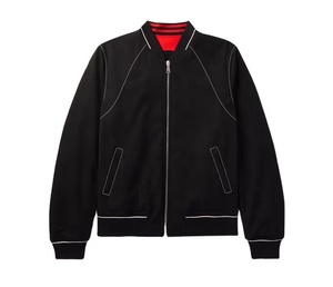 Personalizado acolchado Universidad Letterman Otoño Invierno alta calidad Casual Stand Collar a prueba de viento personalizado lana bombardero Varsity chaqueta - Product Image 1