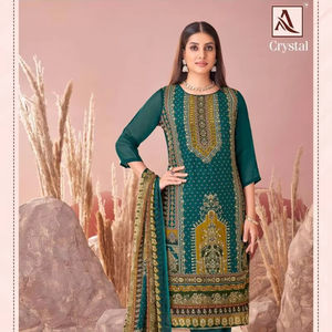 Vestido de viscosa Premium Colección de materiales Trabajo manual Impreso digital Salwar Kameez Ropa de fiesta india y pakistaní Tarifa al por mayor - Product Image 1