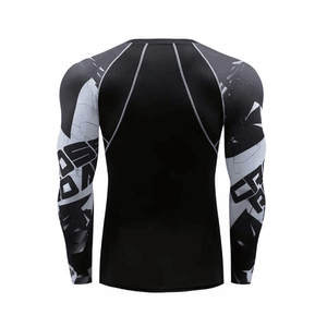Léger Rash Guard hommes à manches courtes et longues sport Fitness chemise personnalisé imprimé hommes Rash Guard Compression Gym entraînement - Product Image 5