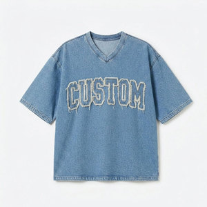 Camiseta Bordada Desgastada de Moda, Transpirable, Cómoda, Estilo Urbano para Hombre - Product Image 1