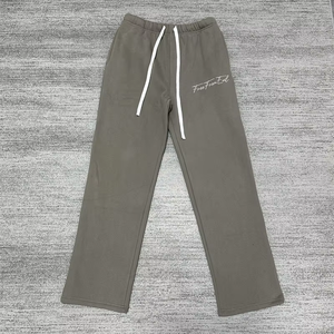Pantaloni Tuta Larghi Dettagliati in Tessuto Pesante Rosa e Grigio Effetto Acid Wash, Jogger Oversize da <span class=keywords><strong>Uomo</strong></span> P-120 - Product Image 3