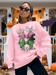 Moda 2025 gráfico Halloween Spooky temporada sudaderas con capucha de gran tamaño para chicas adolescentes tops Sudadera Mujer Casual algodón polar - Product Image 5