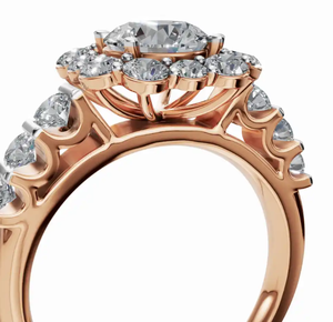 แหวนเพชรทรงกลม 9 14 18 กะรัต ทองคำขาว ทองคำเหลือง ทองคำโรสโกลด์ ดีไซน์เนอร์ จิวเวลรี่หรูหรา ดีไซน์แบบซ้อนได้ - Product Image 3