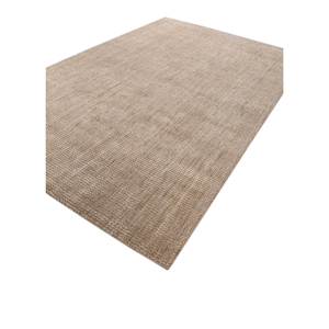 พรมขนสัตว์ทอมือลายเส้นโค้งสีเบจน้ำตาลขนาดใหญ่รูปทรงสี่เหลี่ยมผืนผ้าลายทางสามมิติสีพื้นสำหรับบ้าน ห้องโถง ห้องนั่งเล่น ห้องนอน-Hwl-207 - Product Image 2