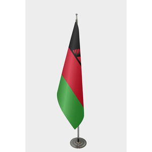 Bandera Oficial de Malawi para Interiores, Impresión Digital, Bandera Mundial, Materiales de Poliéster y Seda, Asta de Aluminio - Product Image 1