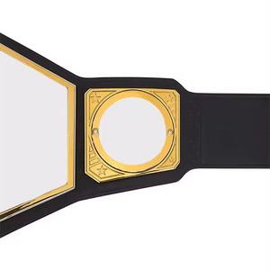 Ceinture de championnat de lutte pro incontestée personnalisable de haute qualité avec plaques en alliage de zinc plaqué or et cuir véritable - Product Image 6