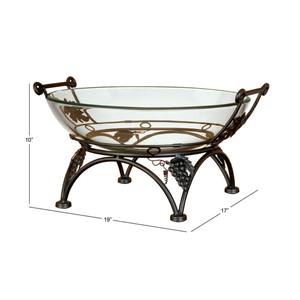 Cieslak Tempered Glass Serving Fruit <b>Bowl</b> With Copper Metal Grapes Base Dining Table Centerpiece Decorative Fruit <b>Bowls</b> - Product Image 3