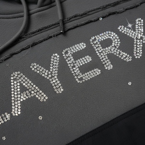 2026 <b>Men</b> Heavyweight <b>Hoodie</b> 500gsm Polyester/Cotton <b>Fleece</b> Rhinestone Embroidered Eco-Friendly Trendy Style Boxy Fit Pullover - Product Image 4