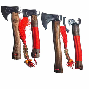 Hache en acier au manganèse 65 avec manche en bois massif, qualité industrielle, pour bricolage, survie en extérieur, camping, coupe, avec étui - Product Image 6