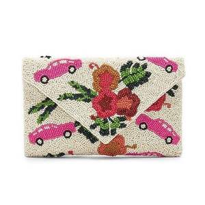 Bolso de mano bordado con cuentas bohemias con cierre de cremallera Estilo étnico Cuentas de semillas Bordado con cuentas Bolso de mano - Product Image 4