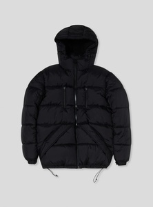 Veste matelassée noire pour homme, style streetwear, col montant, fermeture éclair personnalisée, vêtement d'extérieur d'hiver - Product Image 5