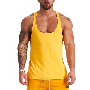 Vente en gros 100% coton vêtements d'entraînement gym fitness entraînement musculation hommes débardeur respirant couleur unie stringer pour hommes - Product Image 5