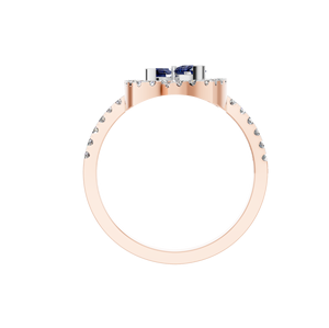 Anillo de Esmeralda sintética con forma de pera doble de oro macizo de 14K certificado IGI, joyería fina de diamante cultivado en laboratorio único para regalo de mujer - Product Image 4