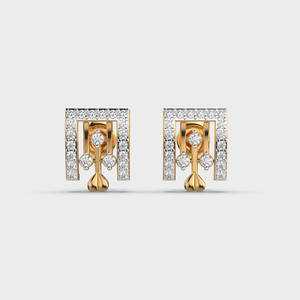 Boucles d'oreilles clous de créateur à motif floral et diamants, 0,4 ct, diamants de laboratoire, plaqué rhodium, or rose/blanc/jaune 9 carats, taille brillant, certifiées IGI - Product Image 5