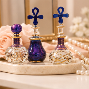 Botellas de Perfume de Vidrio Egipcias de Lujo - Decoración Dorada Única - Product Image 5