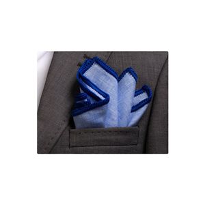 Pañuelo de bolsillo de lino azul tejido para hombre, talla única, con diseño de paisajes urbanos y naturales - Product Image 1