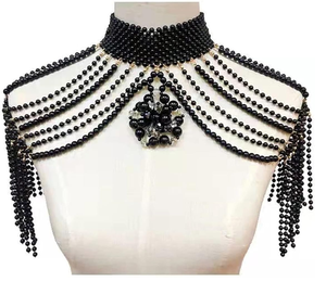 Collar clásico con cuentas de perlas y collar de perlas negras para un look real y el mejor regalo. - Product Image 5