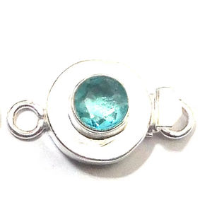 Topaze bleue Gemstone 1 brin, 2 brins et 3 brins fermoir boîte 925 Starling plaqué argent 21X12X8MM fermoir de fabrication de bijoux B751 - Product Image 1