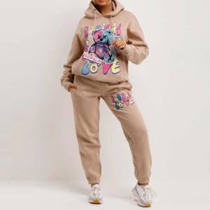 Custom Plus Size Women's Cotton Hoodies Tracksuits Casual Spring <b>Gym</b> Apparel Set Solid Fleece Eco-Friendly Winter Jogging Sweat - Product Image 6