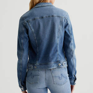 Vestes en jean décontractées pour femmes, lavées, 100% coton, manches longues, veste pour femmes lavée avec tissu personnalisable - Product Image 2